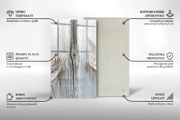 Üveg vágódeszka Világos fa szerkezet