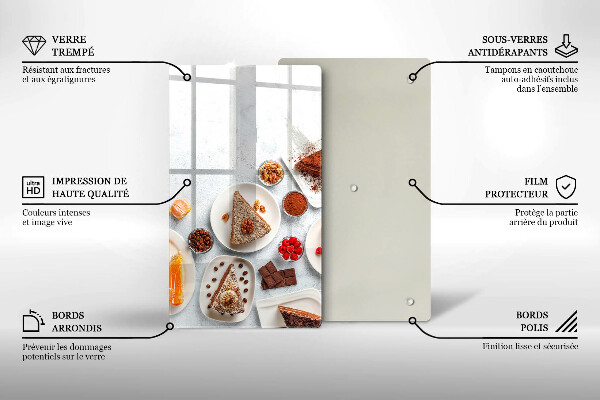 Üveg vágódeszka A torta édessége