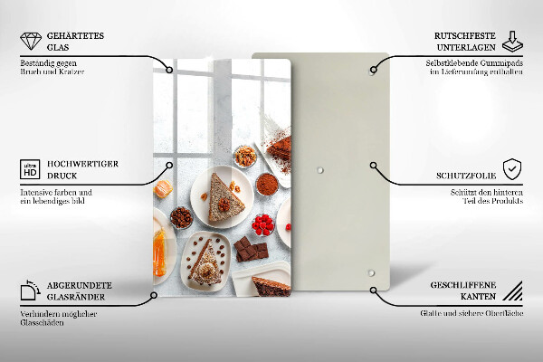 Üveg vágódeszka A torta édessége