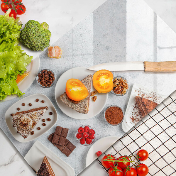 Üveg vágódeszka A torta édessége