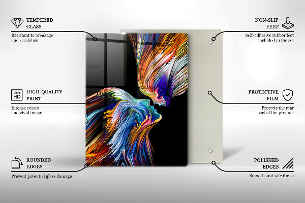 Üveg vágódeszka Kék virágok