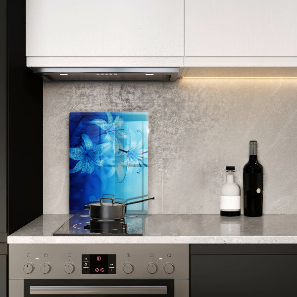 Üveg vágódeszka Kék virágok