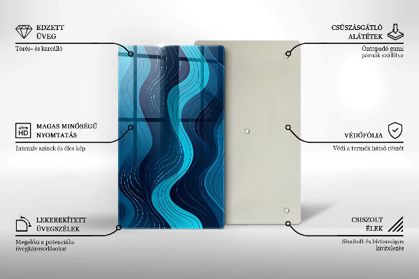 Üveg vágódeszka Absztrakt hullámok