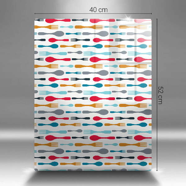 Üveg vágódeszka Kanál illusztráció