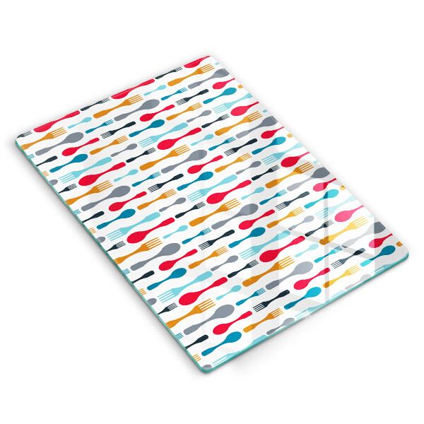 Üveg vágódeszka Kanál illusztráció