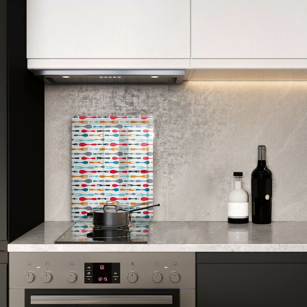 Üveg vágódeszka Kanál illusztráció