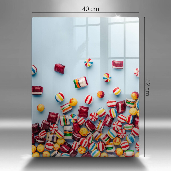 Üveg vágódeszka Színes cukorkák