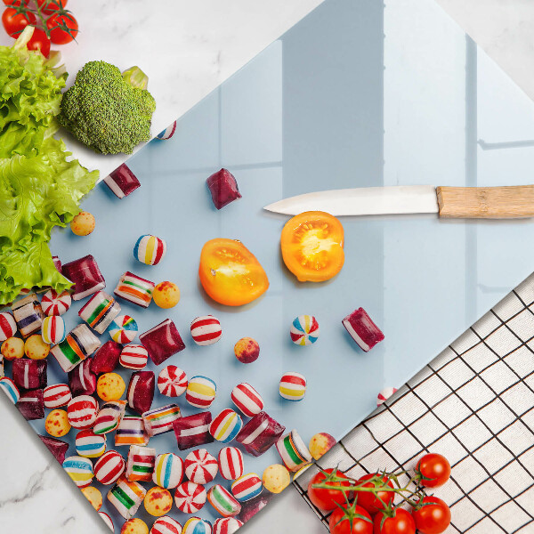 Üveg vágódeszka Színes cukorkák