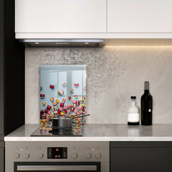 Üveg vágódeszka Színes cukorkák