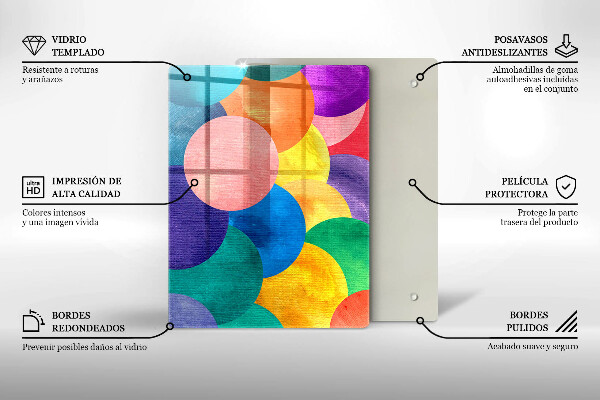 Üveg vágódeszka Geometriai vonalak