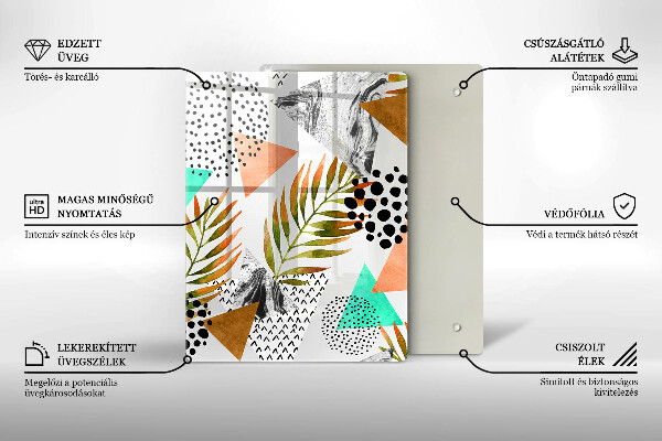 Üveg vágódeszka Kék és arany márvány