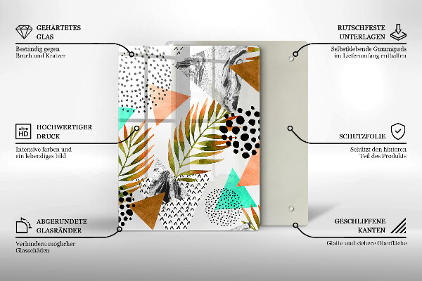 Üveg vágódeszka Kék és arany márvány