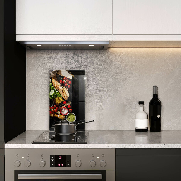 Üveg vágódeszka Olasz alapanyagok és fűszerek