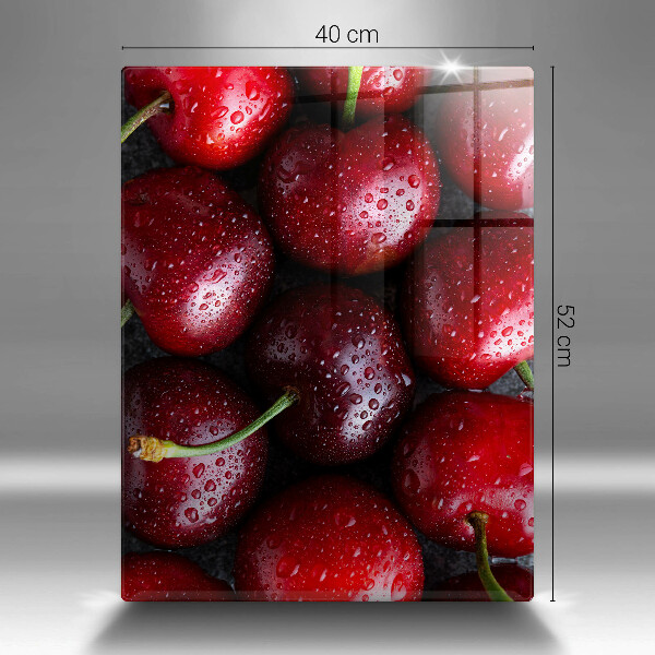 Üveg vágódeszka Közeli kép a cseresznye