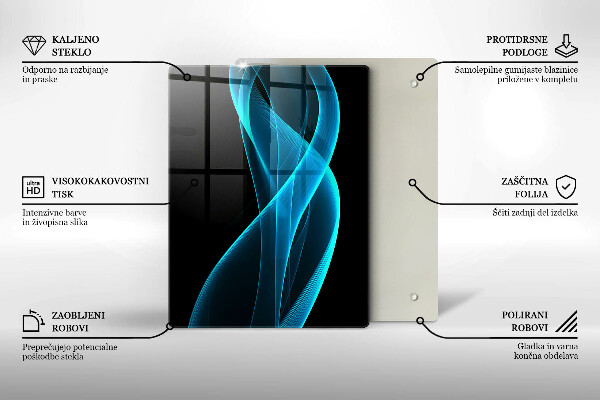 Üveg vágódeszka Közeli kép a cseresznye