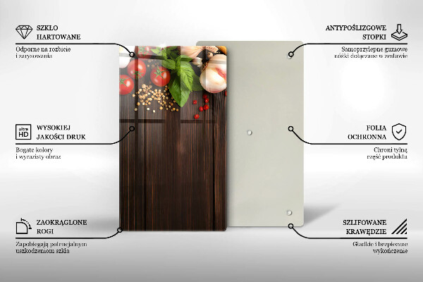 Üveg vágódeszka Zöldségek az asztalon