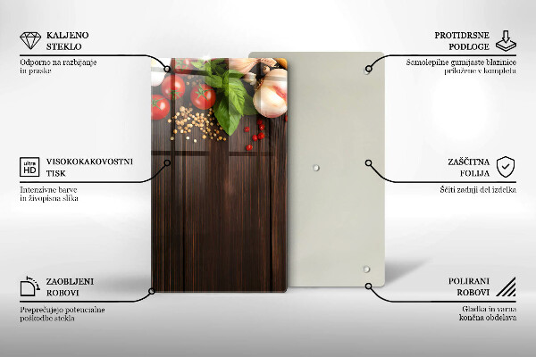 Üveg vágódeszka Zöldségek az asztalon