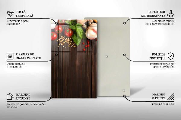 Üveg vágódeszka Zöldségek az asztalon