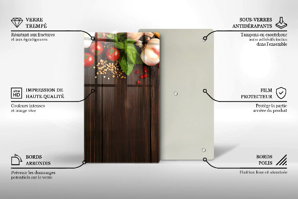 Üveg vágódeszka Zöldségek az asztalon