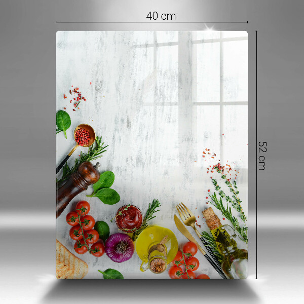 Üveg vágódeszka Zöldségek és fűszerek