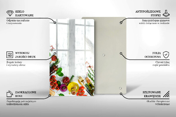 Üveg vágódeszka Zöldségek és fűszerek