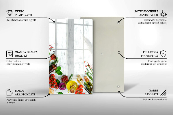 Üveg vágódeszka Zöldségek és fűszerek