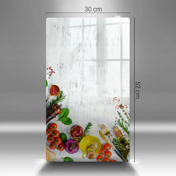 Üveg vágódeszka Zöldségek és fűszerek