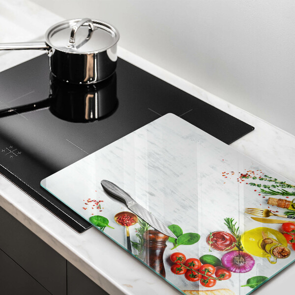 Üveg vágódeszka Zöldségek és fűszerek