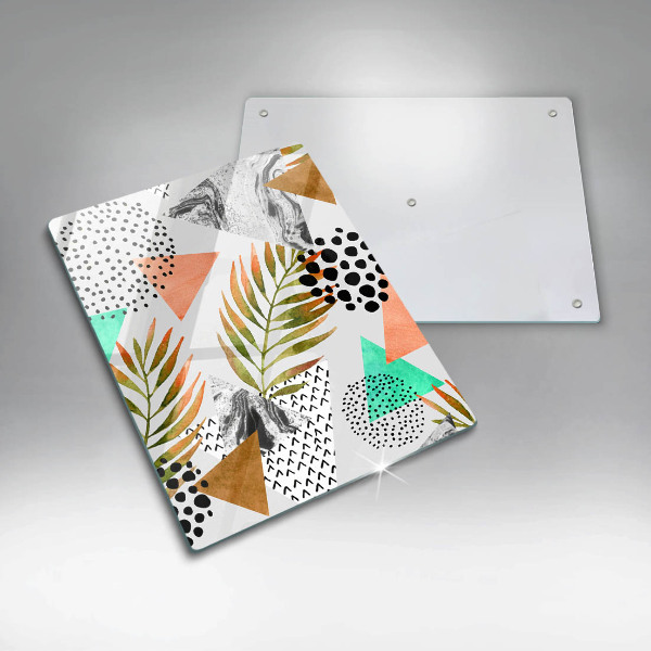 Üveg vágódeszka Boho levelek minta