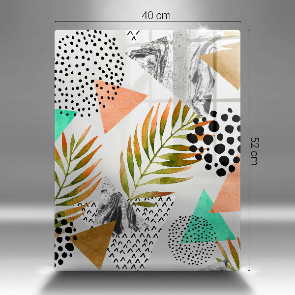 Üveg vágódeszka Boho levelek minta