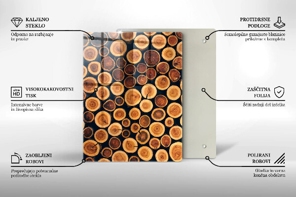 Üveg vágódeszka Boho levelek minta