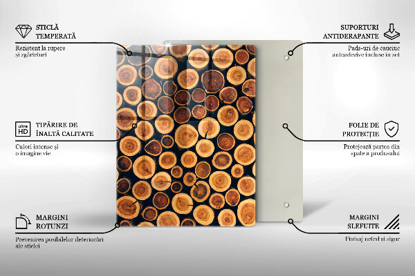 Üveg vágódeszka Boho levelek minta