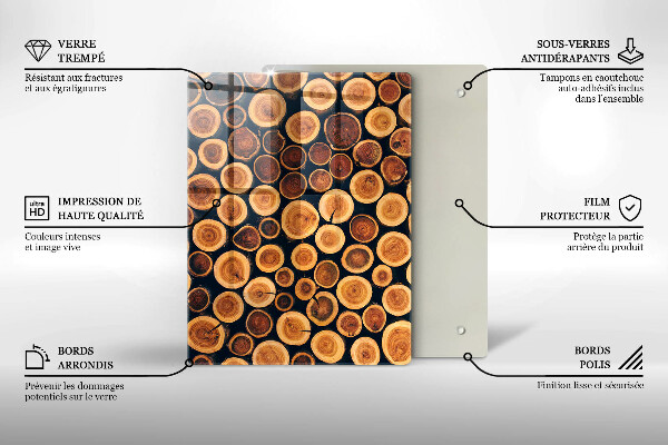 Üveg vágódeszka Boho levelek minta
