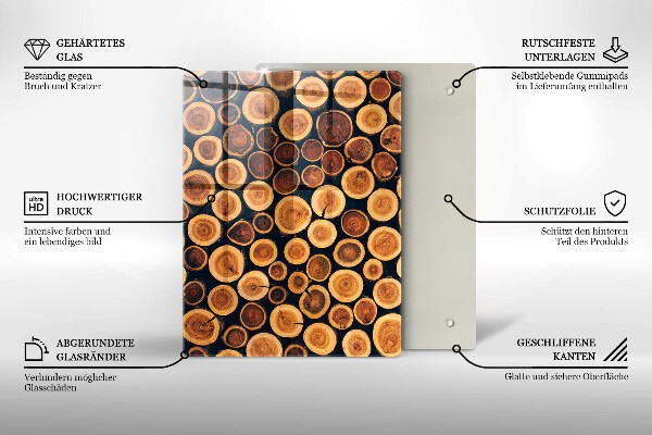 Üveg vágódeszka Boho levelek minta