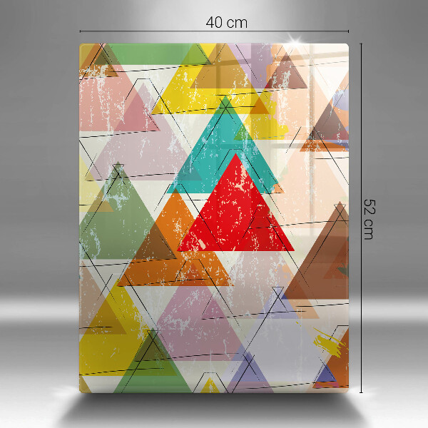 Üveg vágódeszka Festett háromszögek