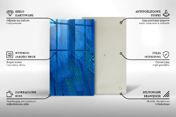 Üveg vágódeszka Madártollak