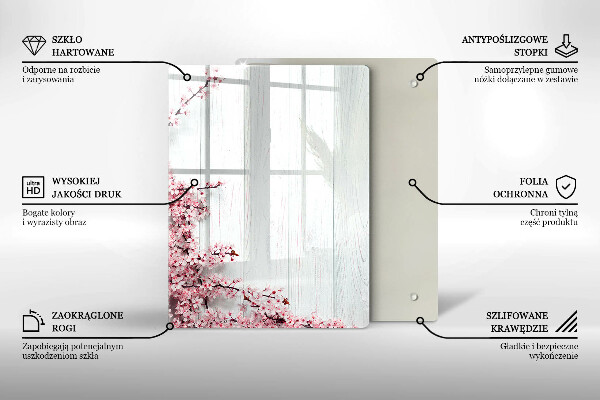 Üveg vágódeszka Madártollak