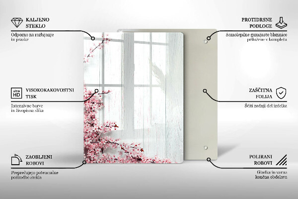 Üveg vágódeszka Madártollak