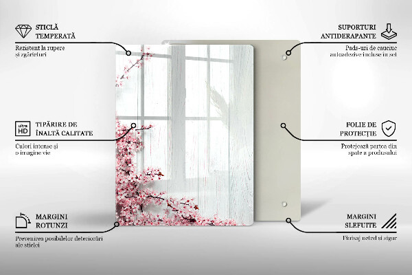 Üveg vágódeszka Madártollak