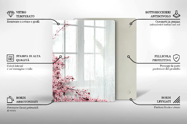 Üveg vágódeszka Madártollak