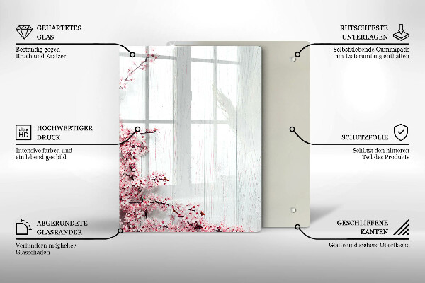 Üveg vágódeszka Madártollak