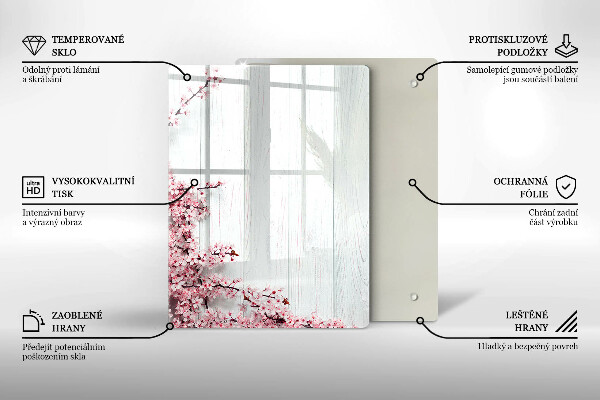 Üveg vágódeszka Madártollak