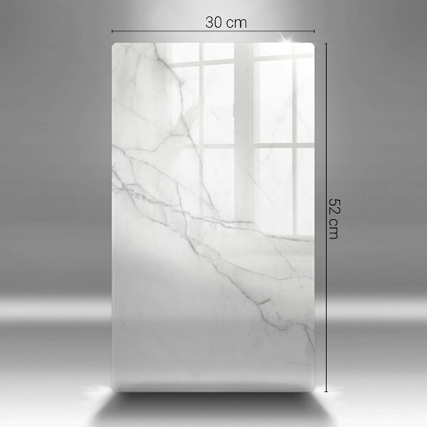 Üveg vágódeszka Finom fehér márvány