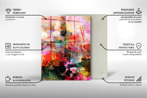 Üveg vágódeszka Bordugók varrat nélküli mintát