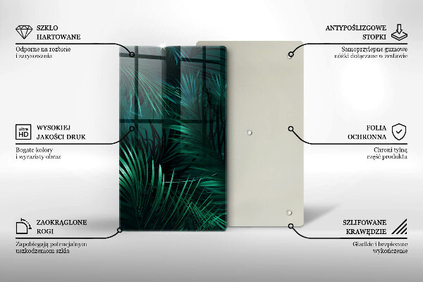 Üveg vágódeszka Vad dzsungel levelei