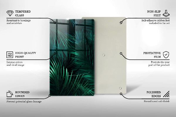 Üveg vágódeszka Vad dzsungel levelei