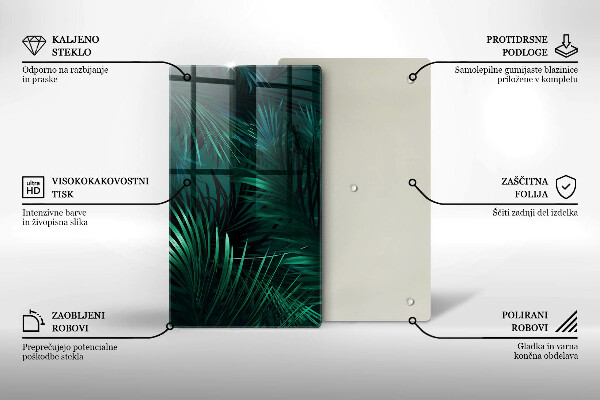 Üveg vágódeszka Vad dzsungel levelei