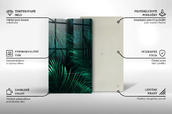 Üveg vágódeszka Vad dzsungel levelei