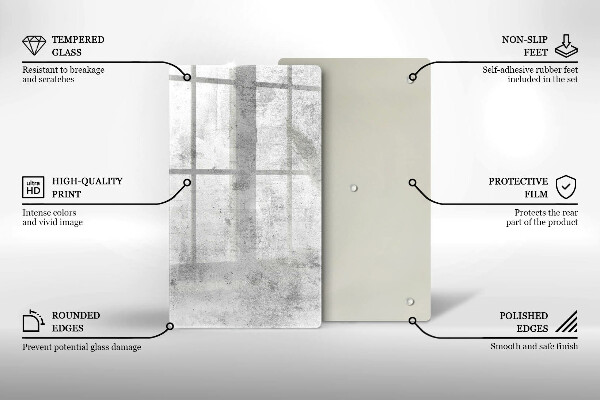 Üveg vágódeszka Beton textúra