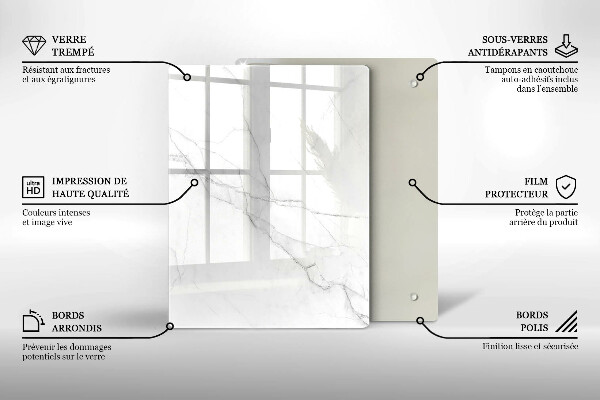 Üveg vágódeszka Pasztell márvány